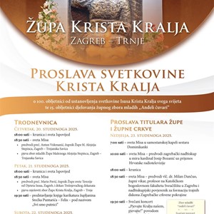 Kardinal Bozanić predvodi misno slavlje svetkovine Krista Kralja u zagrebačkom Trnju